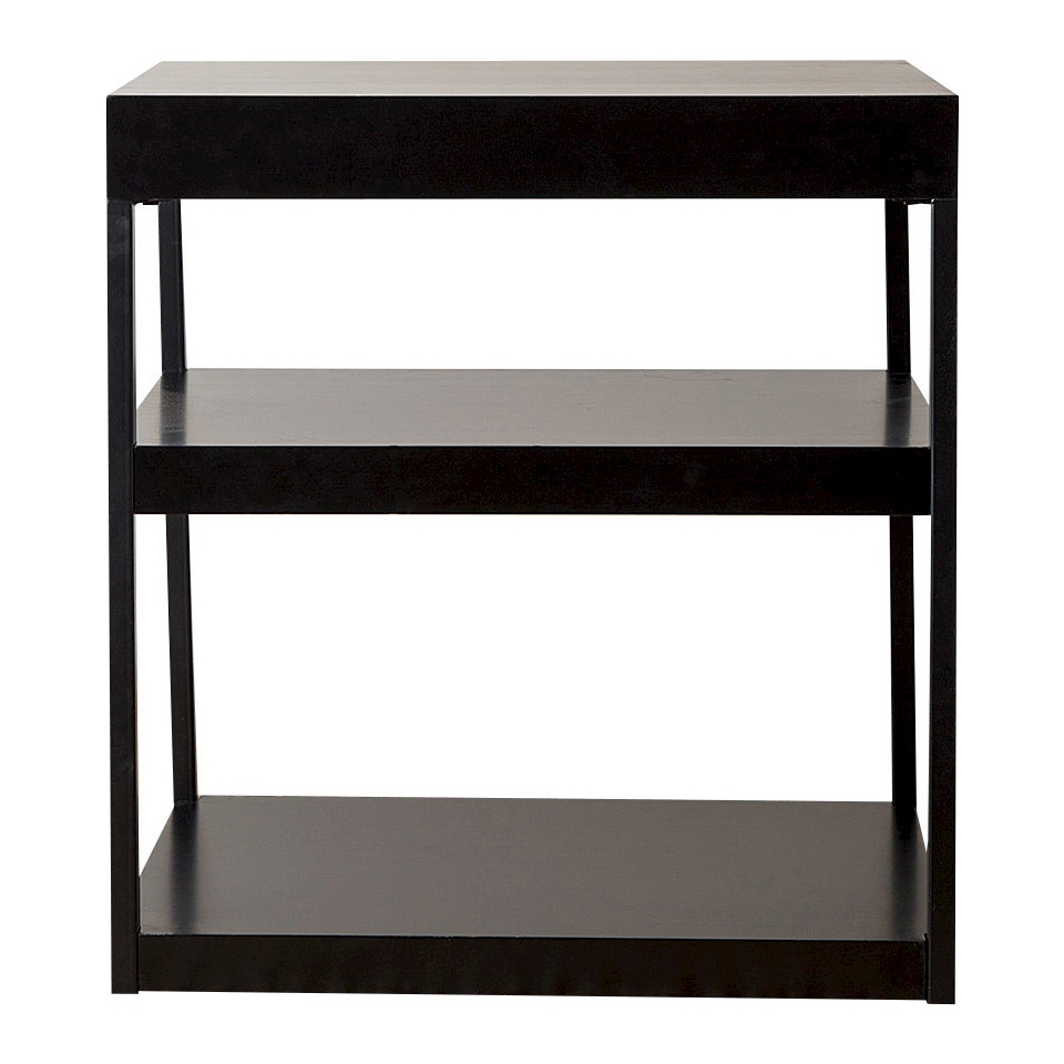 Sangster Console Table Antiqued Black 3 Shelf Abbyson Living