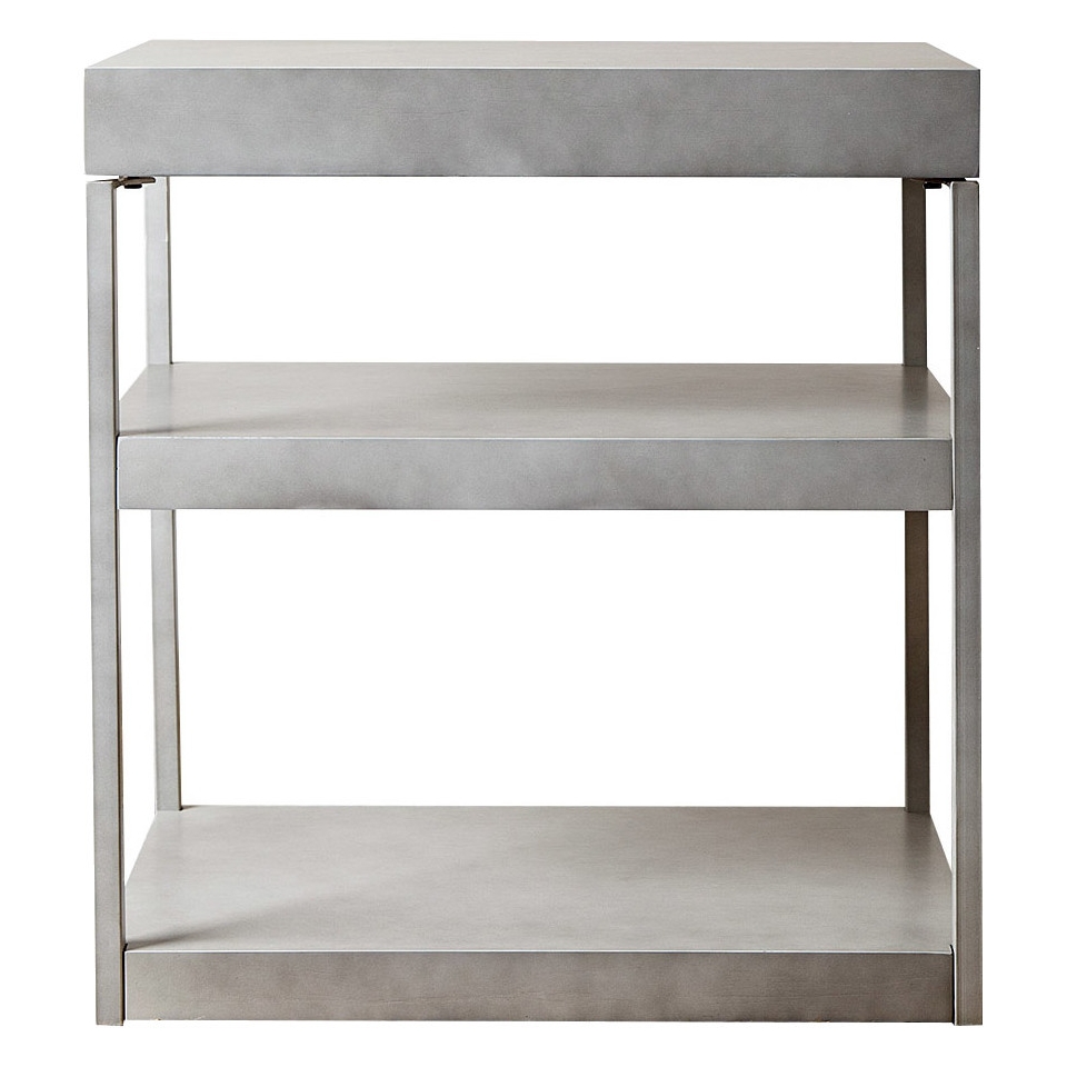 Sangster Console Table Antiqued Grey 3 Shelf Abbyson Living