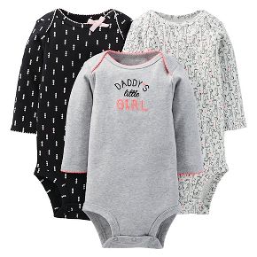 Just One You™ Made By Carter's® Newborn Girls' 3-Pack Bodysuit Set - Gray/Violet