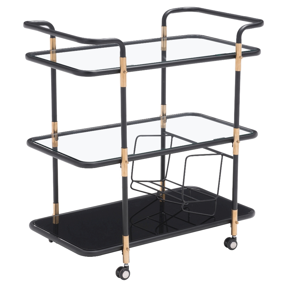 Secret Serving Cart Metal/Black/Gold   Zuo