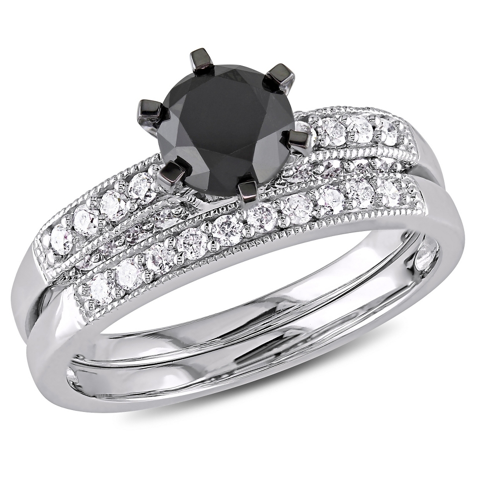 CT. T.W. Black Diamond and 1/3 CT. T.W. White Diamond Ring in 10K