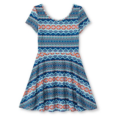 Say What? Girls' Skater Dress - Navy