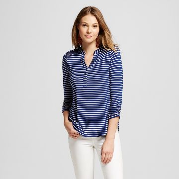 womens blue striped shirt : Target